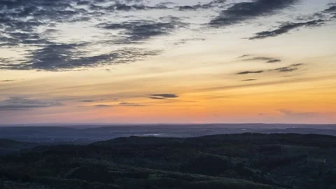Time Lapse Sunset Scenery Germany Schwäbische Alb Deutschland 4K Stock Footage 176839727