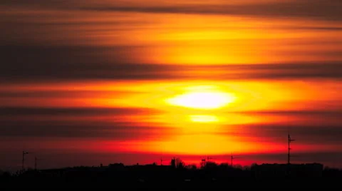 Time lapse sunset scenic clouds Stock Footage 66433202