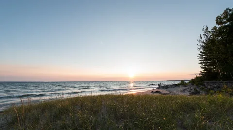 Time Lapse Sunset Sea and Beach Stock Footage 48613412
