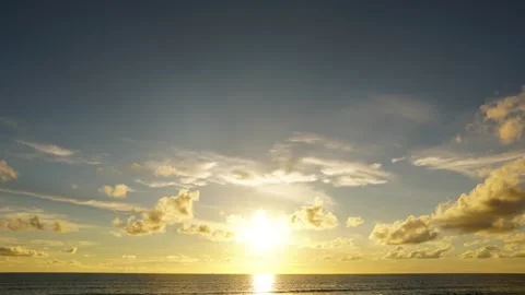 Time lapse sunset sea cloud variance sunny skyline blue sky background Stock Footage 153378061