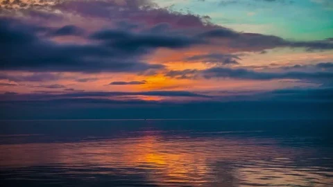 Time Lapse Sunset Sea Stock Footage 84226914