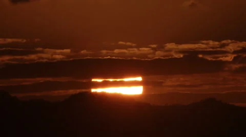 Time-Lapse Sunset  At Sea From A Height Stock Footage 64008523