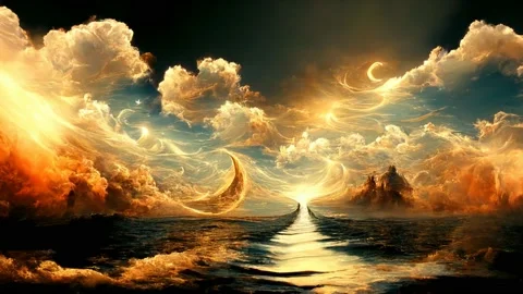 Time lapse of sunset sky. Abstract nature background, Animation Loop Stock Footage 208102222