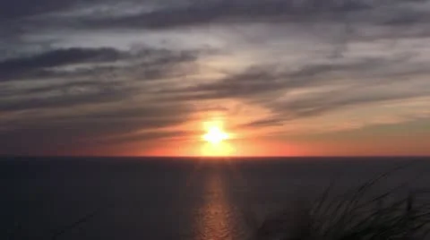 Time Lapse of the sunset on the Sleeping Bear Dunes Stock Footage 11288661