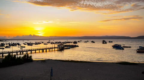 Time lapse of sunset at small bay in the Paracas National Park Stock Footage 61669318