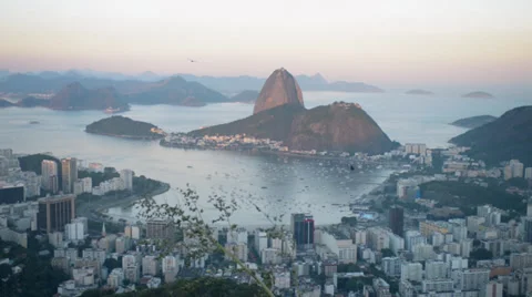 Time lapse of Sunset at Sugar Loaf - Rio de Janeiro Stock Footage 34755136