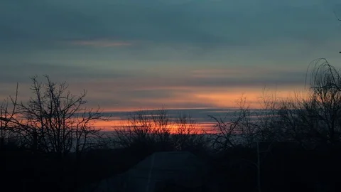 Time Lapse. Sunset Of A Sun In The March Day Stock Footage 73116142