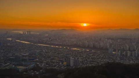 Time lapse Sunset in Suoth  Korea Stock Footage 108283890