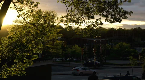 Time lapse sunset with traffic Video stock 34378607