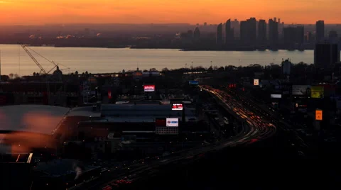 Time lapse Sunset Traffic Stock Footage 57637071