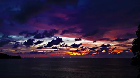 Time lapse of  sunset  in tropical bay Video stock 33227913