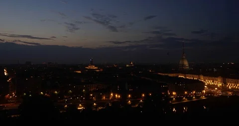 Time Lapse: Sunset in Turin Stock Footage 97876599
