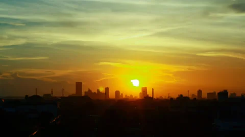 Time lapse sunset in urban Stock Footage 38683851