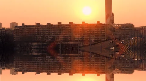 Time lapse. sunset urban scene. Stock-Footage 64538478