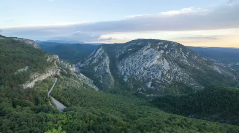 Time lapse of the sunset in Val Rosandra valley near Trieste 스톡 동영상 49059464