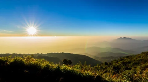 Time lapse sunset on valley of chiang mai, thailand Видео 34213915