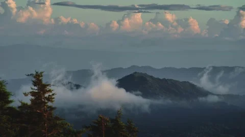 Time Lapse of Sunset On Valley At Doi Inthanon National Park Of Chiang Mai Stock Footage 142516967