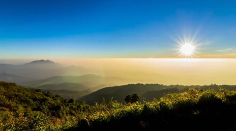 Time lapse sunset on valley Stock Footage 34209596
