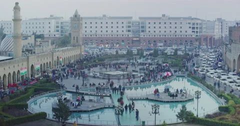 Time Lapse Sunset View From The Citadel in Erbil, Iraq Stock Footage 150348405