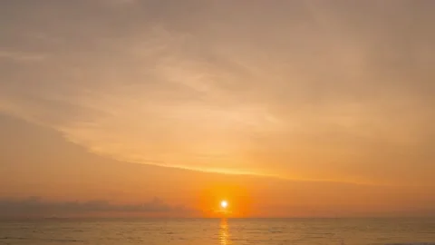 Time lapse sunset view sea cloud colorful sky background Phuket Thailand Stock Footage 153381123