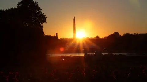 Time Lapse Sunset Washington Monument Washington DC Video stock 73977115