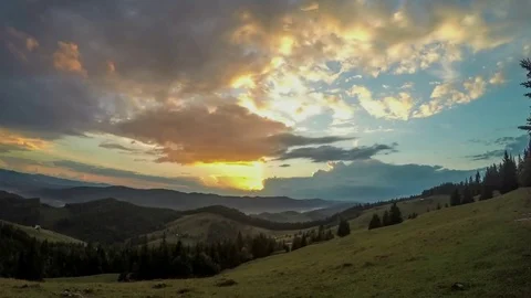 Time lapse of the sunset in the wildnes Stock Footage 83474382