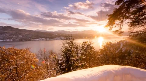 Time Lapse - Sunset in the winter 스톡 동영상 46199626