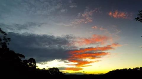 Time Lapse Sunset in Winter Over the Valley  Stock Footage 65245369