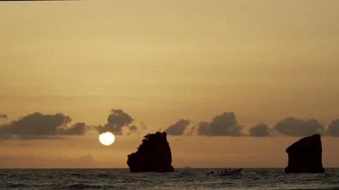 Time-Lapse Sunset/Islet Foreground Stock Footage 152915512