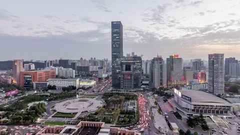 Time Lapse of Sunset,WuHan,China Video stock 74258454