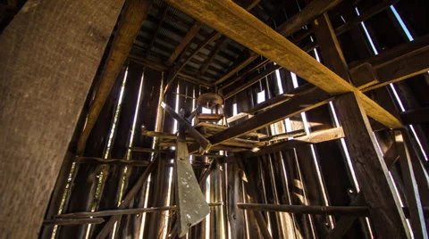 Time Lapse - Sunshine and Shadows in a Old Barn Stock Footage 39541017
