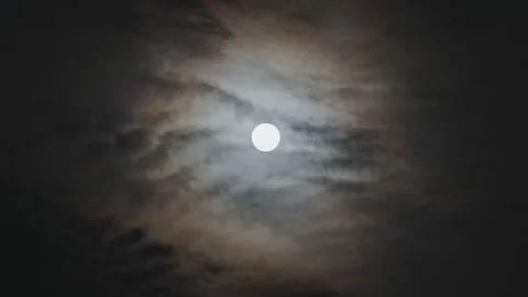 Time lapse of a super full moon as rising in dark sky with cloud. Stock Footage