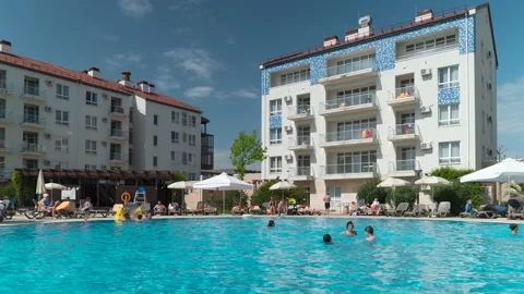 Time lapse of the swimming pool Stock Footage 153281297