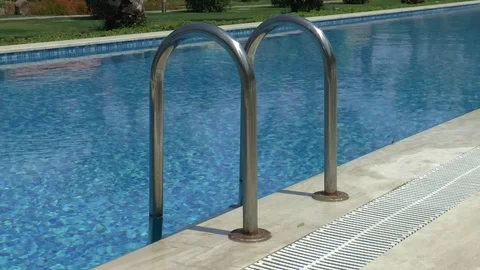 Time Lapse Swimming Pool Ladder And Pool Stock Footage 111337429