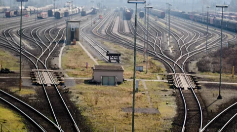 Time lapse of a switch yard station 01 Stock Footage 36685982