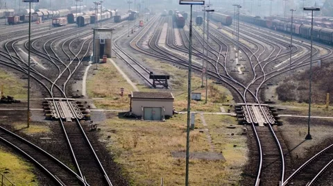 Time lapse of a switch yard station 01 (29.97FPS) Stock Footage 46200922