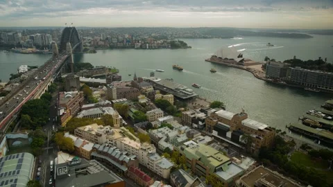 Time Lapse of Sydney Harbour Bridge and Opera House with Cityscape and Ferries Stock Footage 341672597
