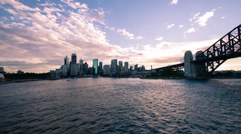 Time lapse Sydney Harbour Sunset cruising NTSC Stock Footage 33547178