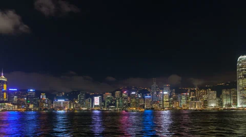 Time lapse of Symphony of Lights show at Central Hong Kong 1920x1080 Video stock 39752916