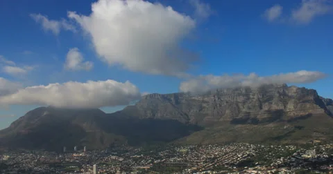 Time-lapse of Table Mountain with some cloud cover Stock Footage 62535233