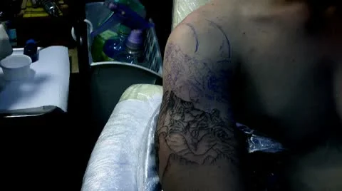 TIME-LAPSE Tattoo Stock Footage 10574764