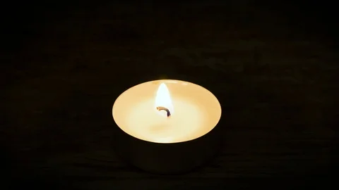 Time lapse of tealight candle burning down, close-up Stock Footage 87715777