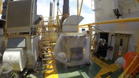 Time lapse technicians remove generator 4k Stock Footage 90879322