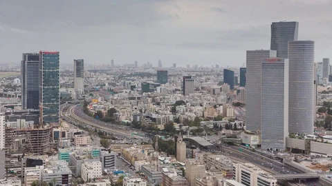 Time Lapse of Tel Aviv Skyline - From Day To Night - Short Version 2 Vidéo 75668064