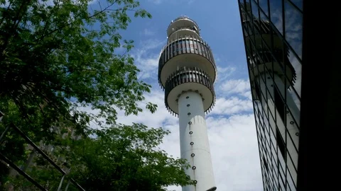 Time Lapse Telecom Tower with clouds moving in background Stock Footage 90758061