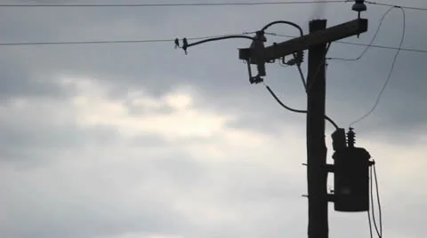 Time Lapse telephone pole Stock Footage 26553537