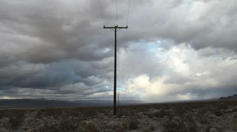 Time lapse of a Telephone Pole in the Mojave Desert. Video stock 1496352