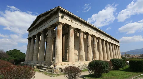 Time Lapse Temple of Hephaestus in Acropolis Video stock 36382469