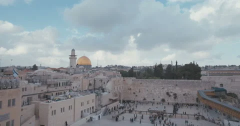 Time Lapse of the temple mount and the western wall in old city Jerusalem Stock Footage 63527197