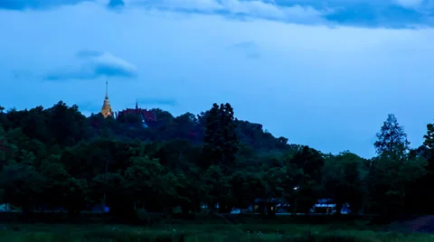 Time lapse of Thai temple on the mountain Stock Footage 39350431